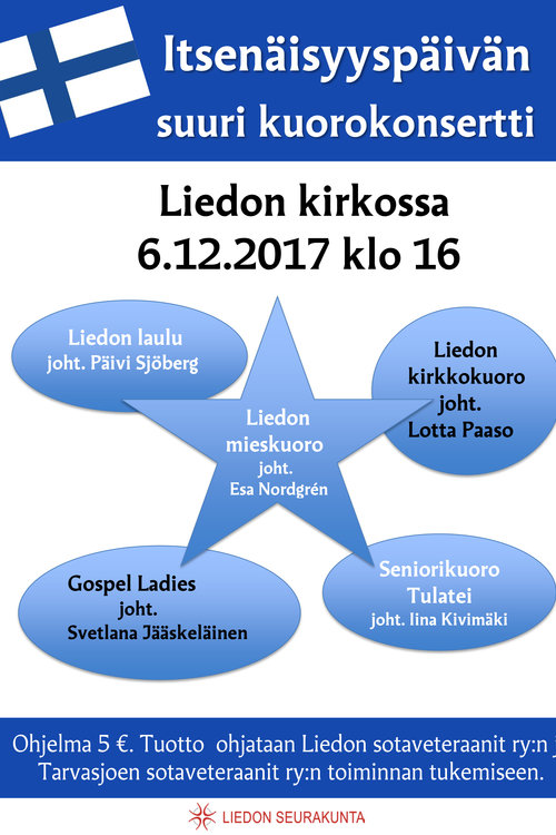kuorokonsertin mainos kuvana